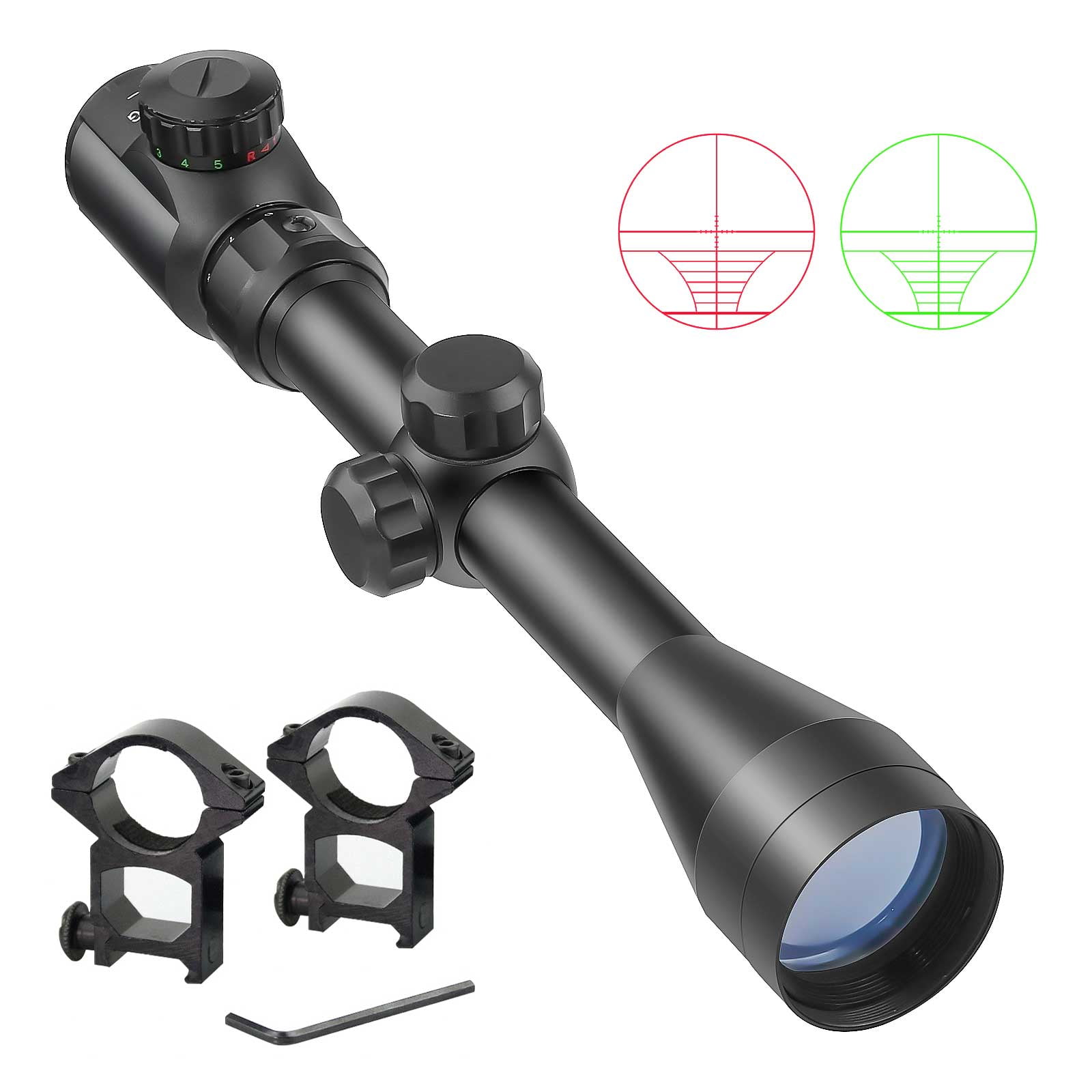 Beileshi 3-9x40 EG Optical Sight Rifle Scopes with Red Green