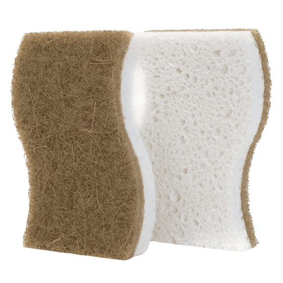 Beille 2pk Standard Non Scratch Coconut Plant Based Dish Sponge Cleaning Supplies