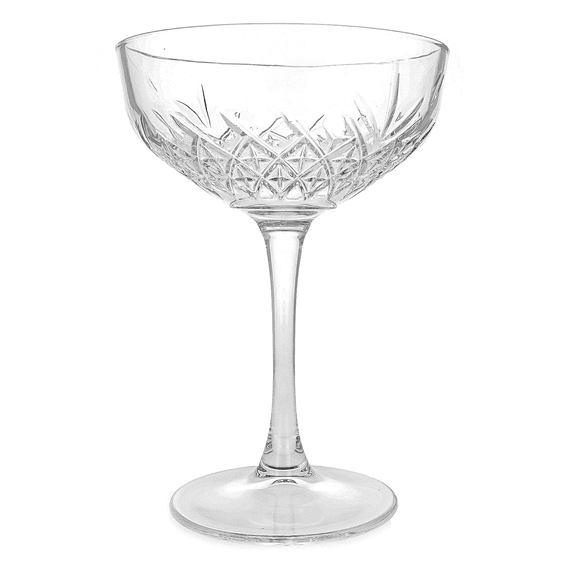 Beille 4pk Classic Coupe Glasses Dishwasher Safe Crystal Style Glassware for Champagne, Martinis and Craft Cocktails, 8.5oz