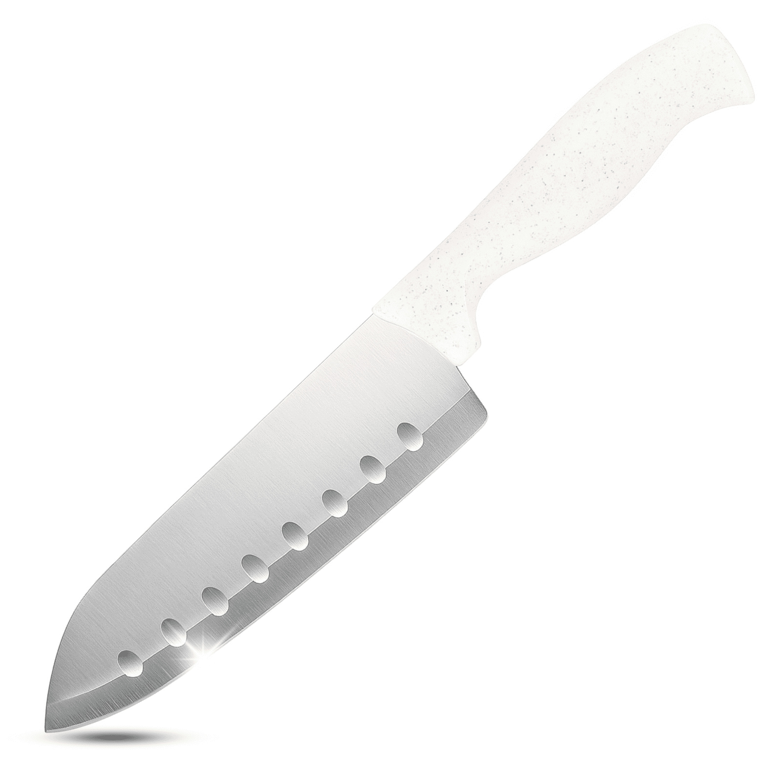 Beille 7 Inch Japanese Santoku Knife with Stainless Steel Blade and Wheat Fiber Handle, Kitchen Essentials