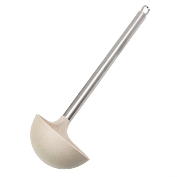 Beille Wheat Straw Beige Ladle Stainless Steel Handle 11.5 Inch Kitchen Spoon