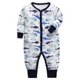thumbnail image 1 of Beilxfa 0-24M Baby Boys Long Sleeve Romper Jumpsuit Newborn Graphic Bodysuit Toddler Infant Fall Winter Cotton One-Piece, 1 of 6