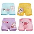 thumbnail image 1 of Beilxfa 4 Pack Girls Breathable Underwear Toddler Cartoon Prints Underpants Elastic Cotton Boyshort Panties for 2-12Y Kids, 1 of 5