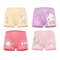 thumbnail image 1 of Beilxfa 4 Pack Girls Breathable Underwear Toddler Cartoon Prints Underpants Elastic Cotton Boyshort Panties for 2-12Y Kids, 1 of 5