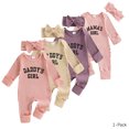 thumbnail image 1 of Beilxfa Baby Girl Newborn Clothes Western Outfit "DADDY'S GIRL" Letter Print Long Sleeve Romper Jumpsuit Infant Fall Winter 2PCS Outfits 0-6M, 1 of 9