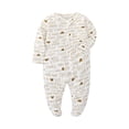 thumbnail image 1 of Beilxfa Baby Girls Cotton Long Sleeve Footed Jumpsuit Infant Girls Zipper One-piece Fall Winter Onesies Clothes 0-12M, 1 of 7