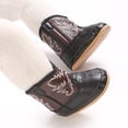 thumbnail image 1 of Beilxfa Newborn Boys Girls Pu Leather Western Boots Cowboy Bootie Soft Sole Non-Slip Crib Shoes For Baby Infant 0-18 Months, 1 of 7