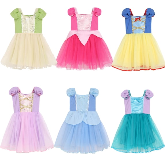 Beilxfa Princess Fancy Tulle Dress For Toddler Girls Bubble Sleeve Tutu Dress Birthday Halloween Christmas Party Dresses 2-7Y