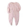 thumbnail image 1 of Beilxfa Unisex Babies Cotton Long Sleeve Footed Jumpsuit With Mitten Cuff Infant Girls Boys Zipper Fall Winter Onesie One-piece Clothes, 1 of 7