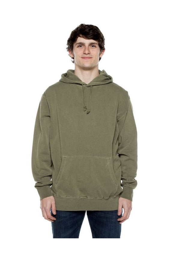 Drop Ship Unisex 8.25 oz. 80/20 Cotton/Poly Pigment-Dyed Hooded Sweatshirt - OLIVE - XL