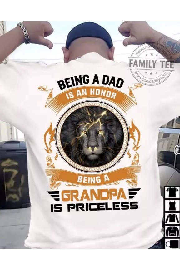 Being A Dad Is An Honor Being A Grandpa Is Priceless Dad And Grandpa, Father A Unisex S-5XL Hot Trending Shirt, Vintage Birthday Gift