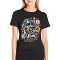 thumbnail image 1 of Being A Grandma Is Kingdom Work Women’s Short Sleeve Cotton T-Shirt HD Graphic Printed Tee Casual Crew Neck Top S, 1 of 7