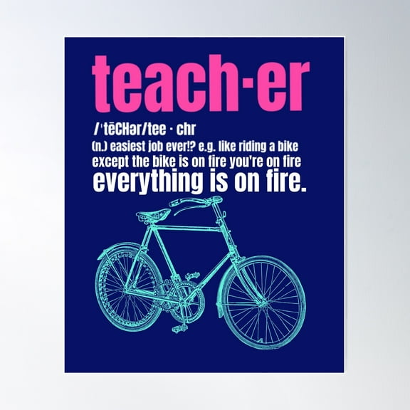 Being A Teacher Is Easy... Funny Gift Poster Wall Art, Modern Wall Decor For Living Room Bedroom, 8x12 UNFRAMED