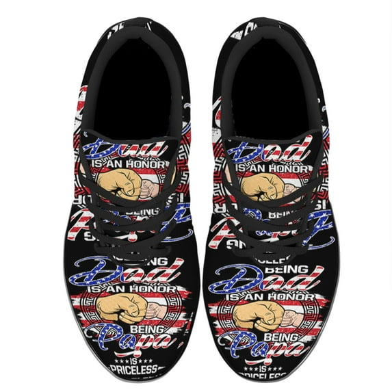 Being Dad Is An Honor Being Papa Is Priceles Shoes Women's Fashion Sneakers Tennis Running Shoes for Men Women Black Size 8.5