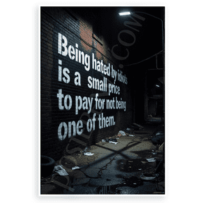 Being Hated by Idiots Small Price Quote Graffiti Style 12x18 US Made Poster