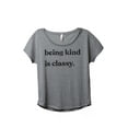thumbnail image 1 of Being Kind Is Classy Women's Fashion Slouchy Dolman T-Shirt Tee Heather Grey 2X-Large, 1 of 4
