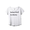 thumbnail image 1 of Being Kind Is Classy Women's Fashion Slouchy Dolman T-Shirt Tee Heather White 3X-Large, 1 of 4