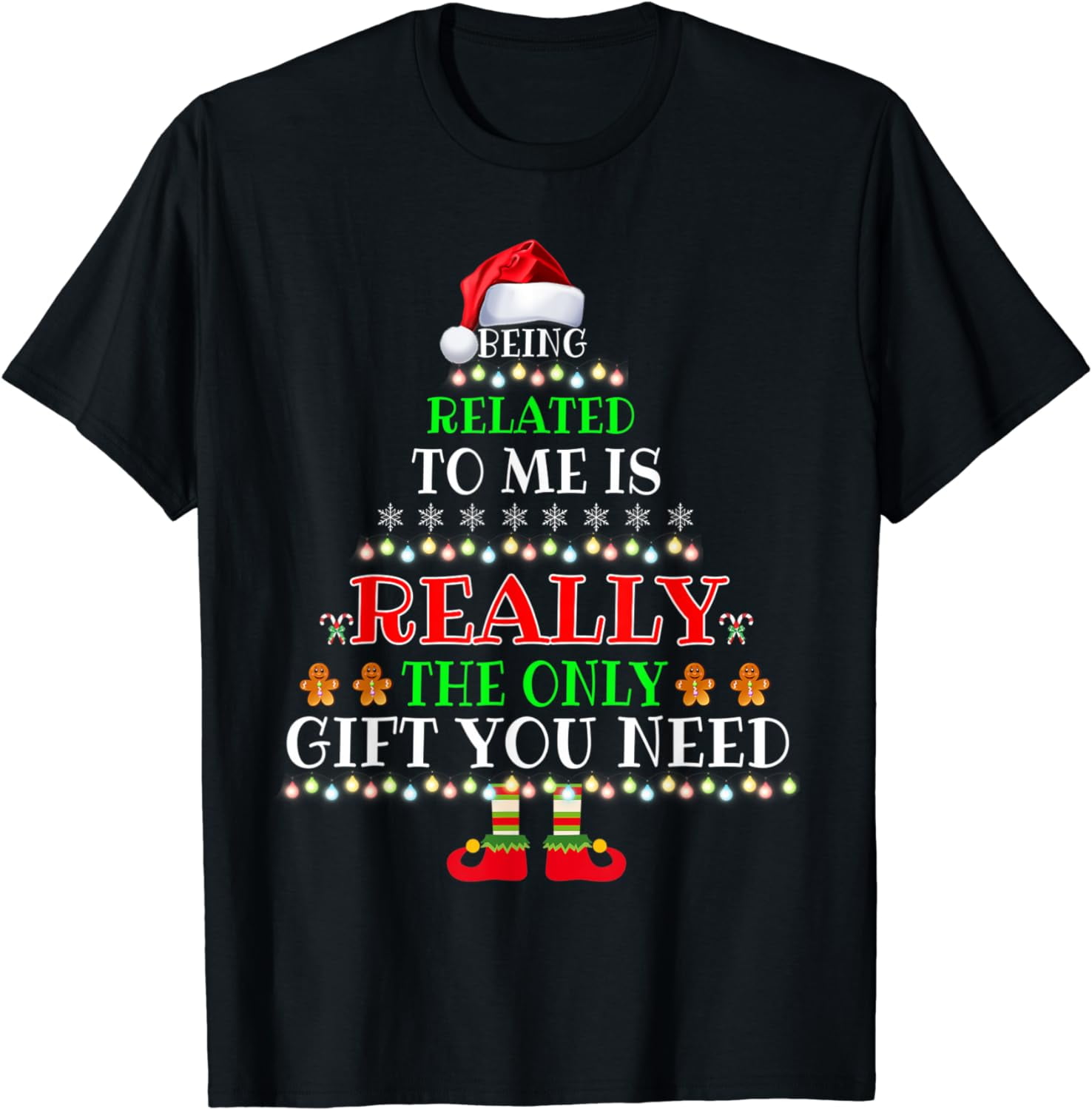 Being Related To Me Funny Christmas Family Xmas Pajamas Gift T-Shirt ...