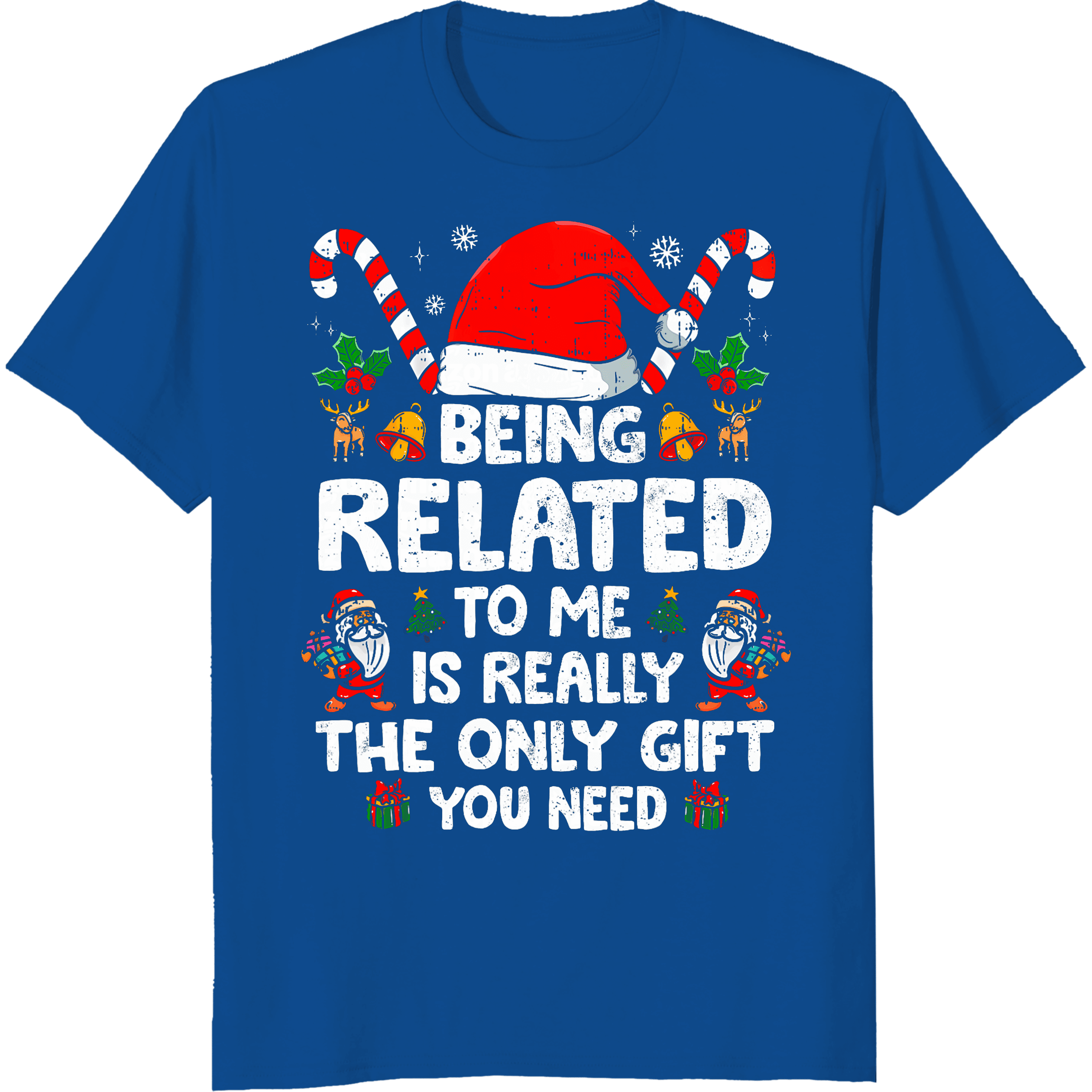 Being Related To Me Funny Christmas Family Xmas Pajamas T-Shirt ,Full ...