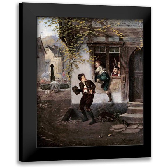 Beinke, Fritz 12x14 Black Modern Framed Museum Art Print Titled - The Naughty Schoolboys