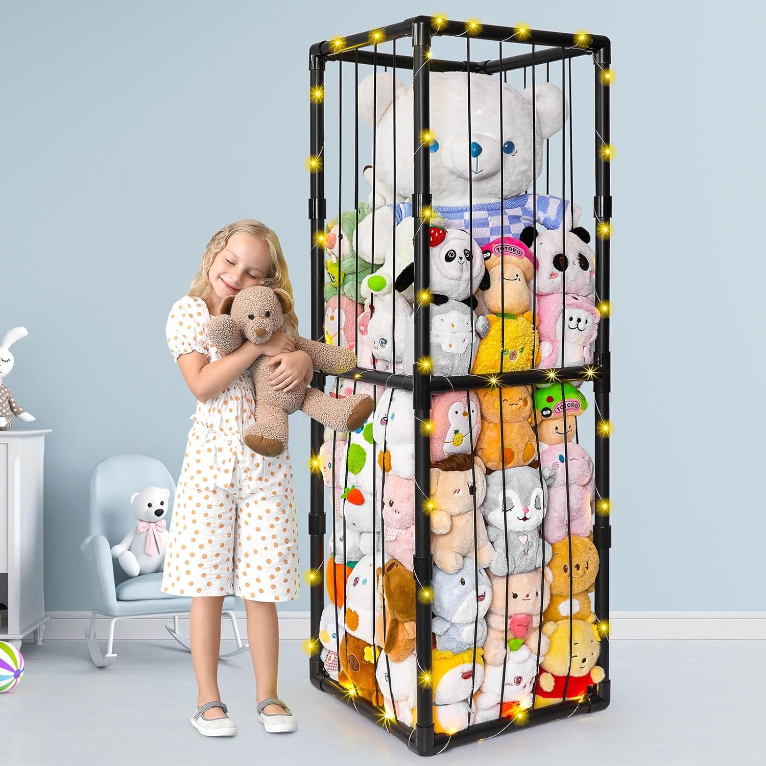Beinou Stuffed Animals Zoo Storage Stuffed Animals Holder Extra Large Plushies Storage PVC
