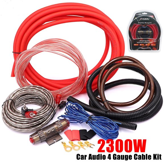 XEENSO Car Stereo 4-Gauge Cable Kit Amplifier for Mounting RCA 3500W Subwoofer Bass Wiring