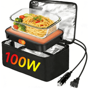 XEENSO Protable Oven Food Warmer 100W, 12V/24V/110V Electric Lunch Box for Adults, Personal Microwave for Heating and Cooking Meals