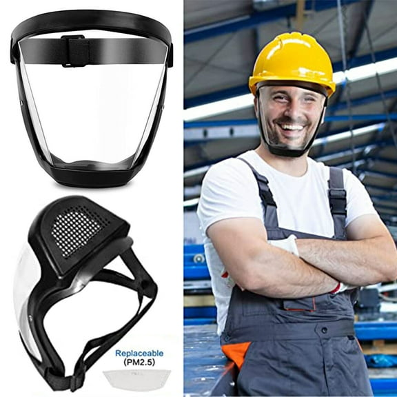 Beiou Full Face Super Protective Mask Anti-Fog Shield Safety Transparent Head Cover US, Black