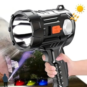 300000LM Solar/USB Rechargeable LED Spotlight Flashlight Searchlight Handheld