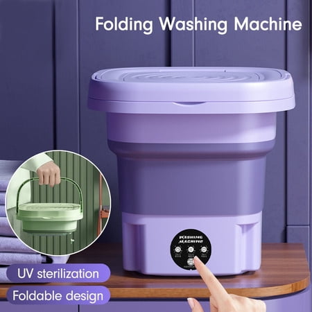 XEENSO Mini Washing Machine 8L Portable Folding Sterilization Drying Laundry Machine with Drainage Pipe for Baby Clothes, Underwear, and Small Items