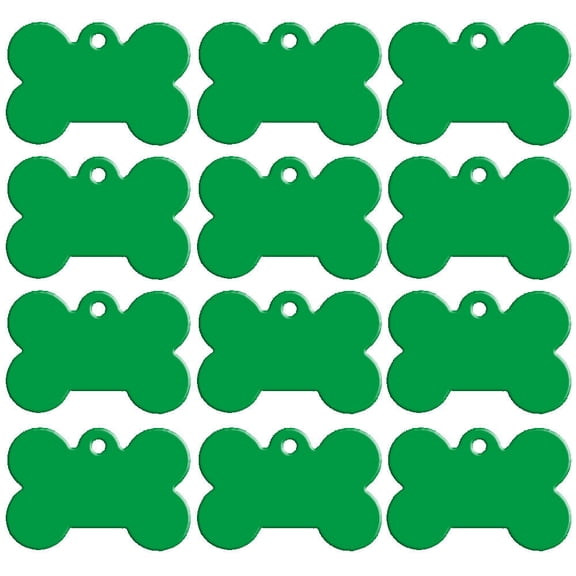 Beirui 20pcs Bone Shape Dog Tags Aluminum Pet Dog Cat Name Engraved Blank Plate Pet Collar Tag Disc No Engraving