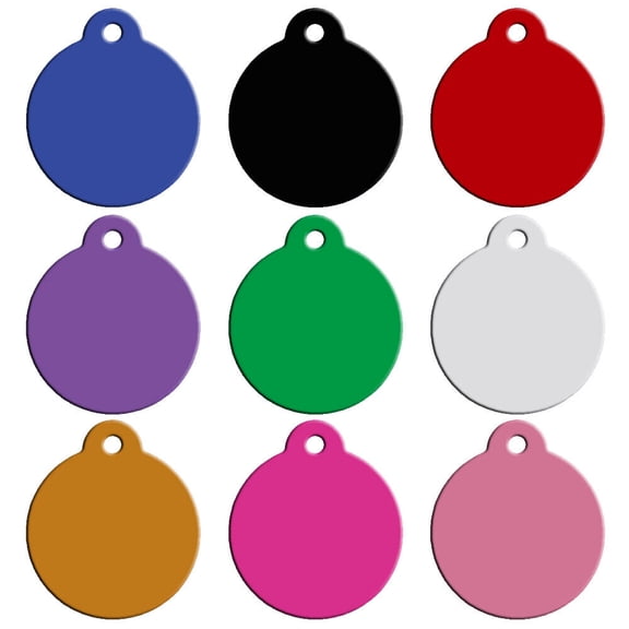 Beirui 20pcs/lot Bulk Personalised Dog ID Tags Aluminum Blank Round Disc for Pet Collar No Engraving