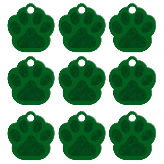 Beirui 20pcs/lot Paw Shape Dog ID Tags 9 Colors Blank Aluminum Nameplate No Engraving