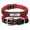 thumbnail image 1 of Beirui Braided Personalized Dog Collars Custom Leather Padded Dog Pet ID Name Collar Adjustable, 1 of 9