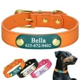 thumbnail image 1 of Beirui Custom PU Leather Dog Collar Personalized Name Adjustable for Small Medium Dogs, 1 of 10