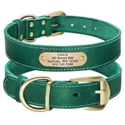 Beirui Custom Real Leather Dog Collar Personalized Brass Name Plate Adjustable for Small Medium Large Dogs