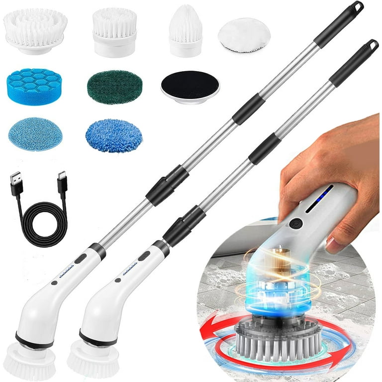  SYNOSHI  Electric Spin Scrubber, Power Cleaning Brush with 3  Heads, Cordless Waterproof Shower Scrubber with Dual Speed, Perfect for  Cleaning Bathroom, Tile, Cars, Floor. Electric scrub brush for tub 