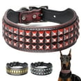 thumbnail image 1 of Beirui Heavy Duty Studded Dog Collar Genuine Leather Adjustable for German Shepherd, 1 of 9