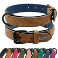 thumbnail image 1 of Beirui Leather Soft Padded Dog Collar Adjustable for Small Medium Large Dogs Bulldog, 1 of 9