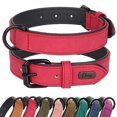 thumbnail image 1 of Beirui Leather Soft Padded Dog Collar Adjustable for Small Medium Large Dogs Bulldog, 1 of 8