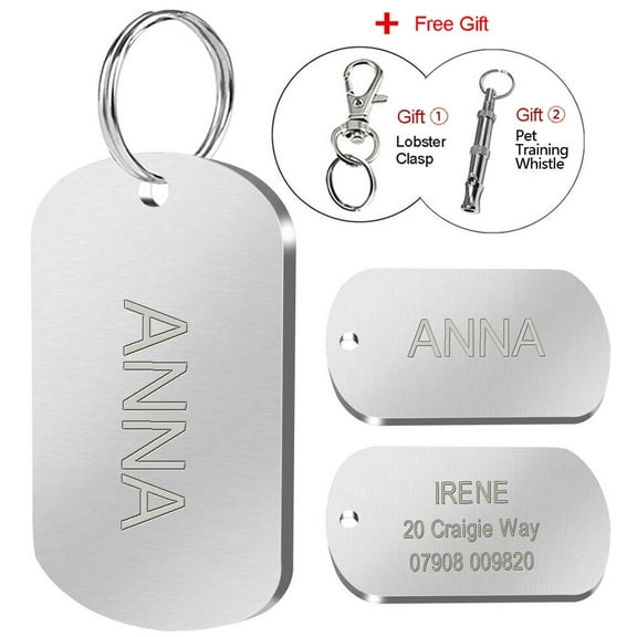 Beirui Personalised Dog Tag Stainless Steel Pet Dog ID Name Tags Free Engraved Plate