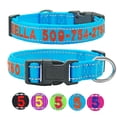 thumbnail image 1 of Beirui Personalised Embroidered Dog Collar Reflective Nylon Collars Custom Pet Name Phone Number S-XL, 1 of 8