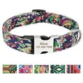 thumbnail image 1 of Beirui Personalised Floral Dog Collar Laser Engraving Name Metal Buckle S-L, 1 of 12