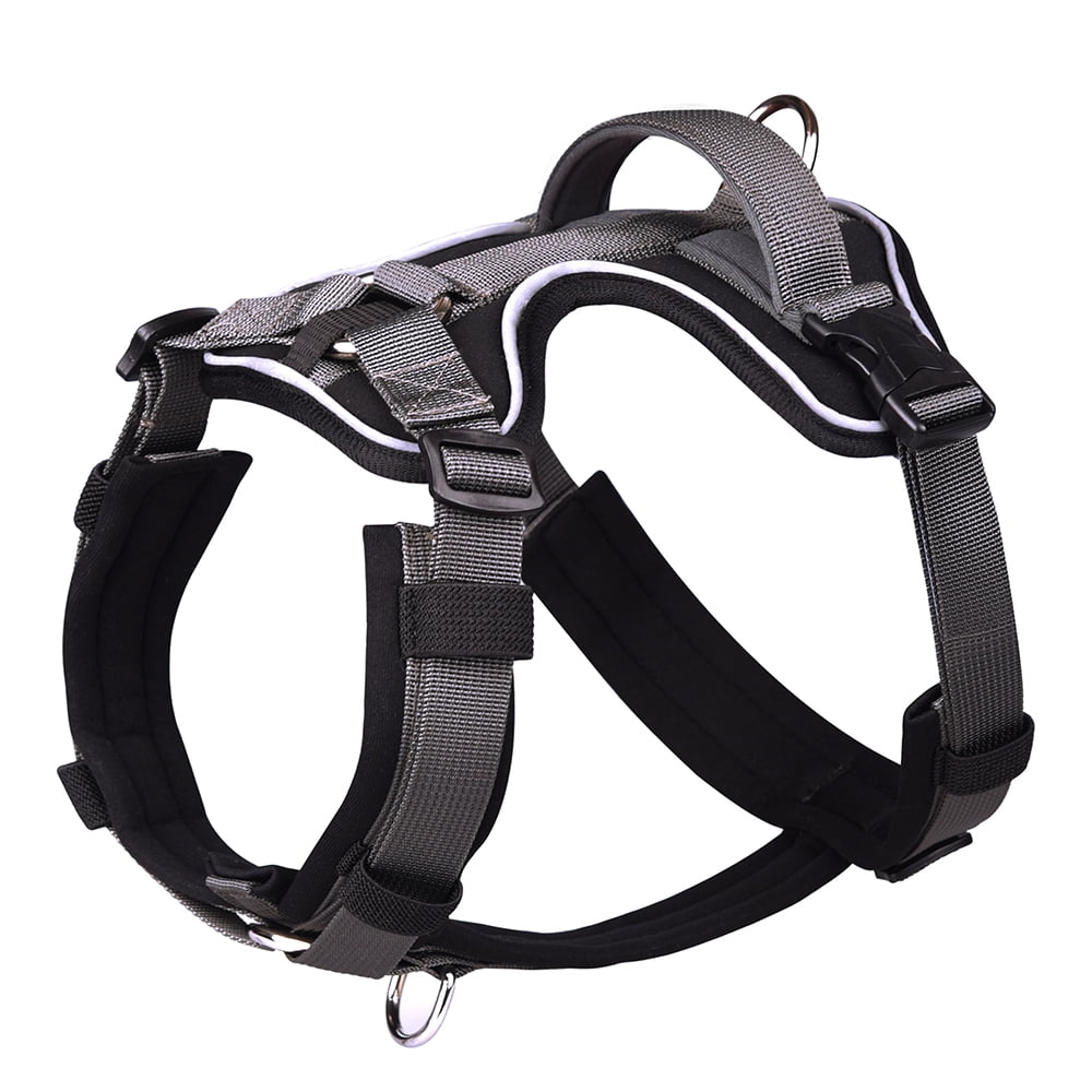 Beirui Reflective No Pull Dog Harness Soft Padded Adjustable Training Vest With Handle & 2 Leash Clips
