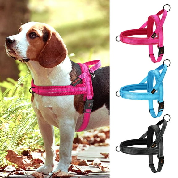 Beirui Reflective Nylon Dog Harness No Pull Soft Mesh Padded Front Leading Vest with Handle