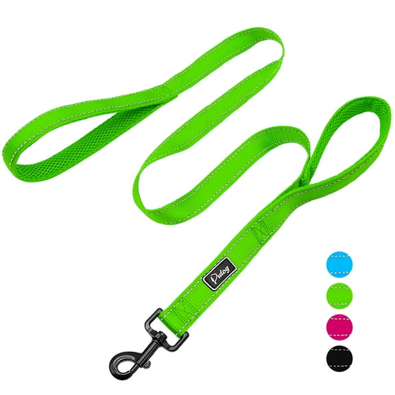 Beirui Reflective Nylon Padded Dog Lead with 2 Handles Durable Control Traffic Dog Leash 4FT