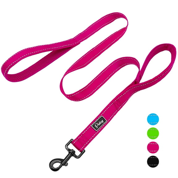 Beirui Reflective Nylon Padded Dog Lead with 2 Handles Durable Control Traffic Dog Leash 4FT