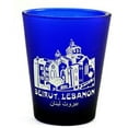thumbnail image 1 of Beirut Lebanon Cobalt Blue Frosted Shot Glass, 1 of 2