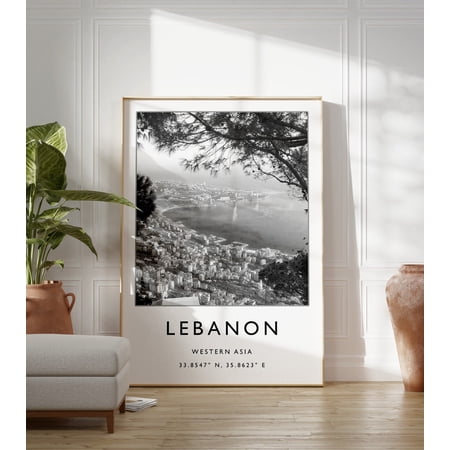Beirut Lebanon Print Black And White Travel, Unframed Paper Print
