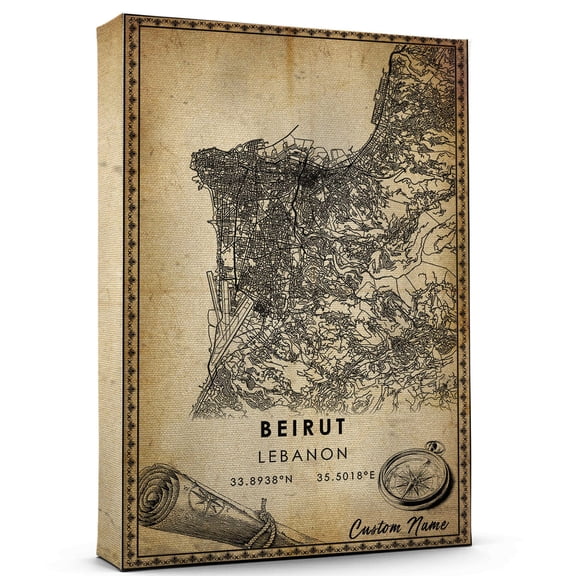 Beirut Map Poster, Lebanon Map Art Poster, Canvas, Beirut Map City vintage Poster, Street Map Artwork Poster, Beirut Map Canvas - 89AZ759